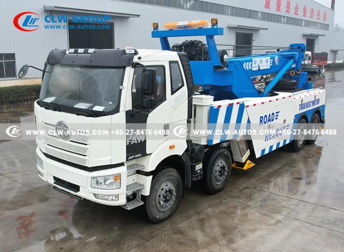 FAW J6P 8Ã—4 Heavy-Duty Rotator Wrecker Tow Truck front view