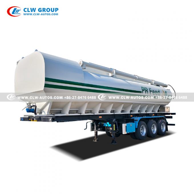 3-Axle 55mÂ³ Aluminum Bulk Feed Semi-Trailer rear discharge system