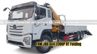 FAW JK6 6x4 320 PS 8T Klappausleger-Kranwagen