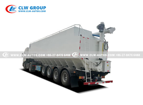 4-Axle Bulk Feed Semi Trailer with High Payload Capacity and Automated Unloading System for Efficient Feed Transport