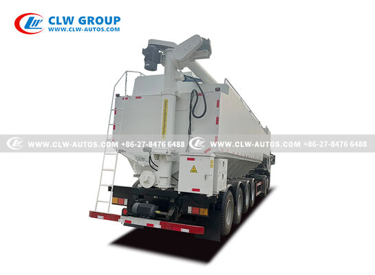 4-Axle Bulk Feed Semi Trailer with High Payload Capacity and Automated Unloading System for Efficient Feed Transport