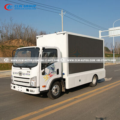 FAW 3-Side P4 Mobile LED Billboard Truck with Hydraulic Lifting Side Screens and Foldable Stage for Digital Advertising